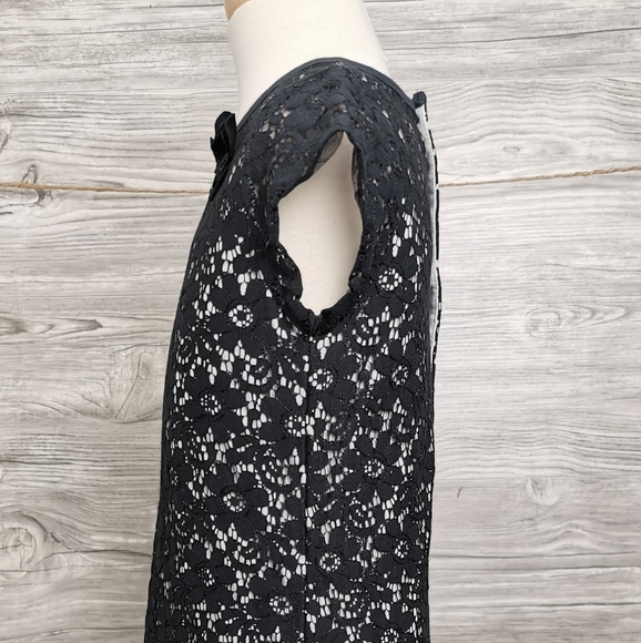 6 YEARS DEUX PAR DEUX, Black & White, Floral Lace Fitted Dress VGUC - Picture 6 of 8
